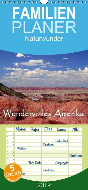 Wundervolles Amerika – Familienplaner hoch (Wandkalender 2019 , 21 cm x 45 cm, hoch) von by Sylvia Seibl,  CrystalLights