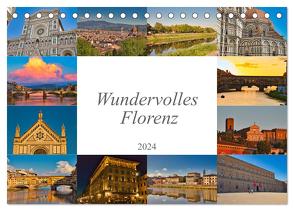 Wundervolles Florenz (Tischkalender 2024 DIN A5 quer), CALVENDO Monatskalender von Meisenzahl,  Jessica