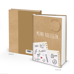 XXL Kollegenbuch „Notizzettel“ Kraftpapier-Optik beige (Hardcover A4, Blankoseiten)