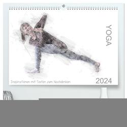 YOGA Inspirationen mit Texten zum Nachdenken (hochwertiger Premium Wandkalender 2024 DIN A2 quer), Kunstdruck in Hochglanz von Thiel,  Isabella