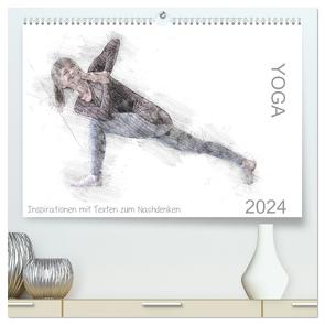 YOGA Inspirationen mit Texten zum Nachdenken (hochwertiger Premium Wandkalender 2024 DIN A2 quer), Kunstdruck in Hochglanz von Thiel,  Isabella