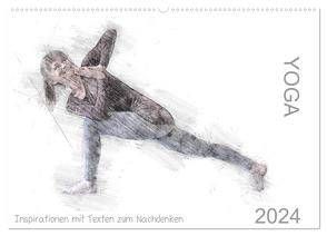 YOGA Inspirationen mit Texten zum Nachdenken (Wandkalender 2024 DIN A2 quer), CALVENDO Monatskalender von Thiel,  Isabella