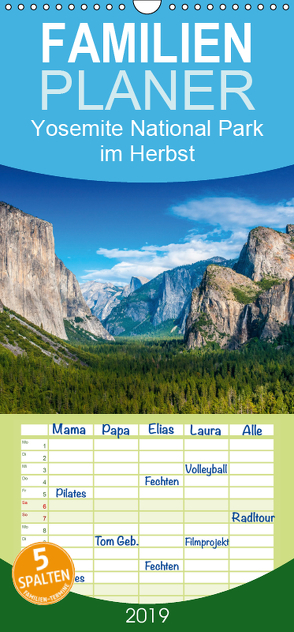 Yosemite National Park im Herbst – Familienplaner hoch (Wandkalender 2019 , 21 cm x 45 cm, hoch) von Schepp,  Michael