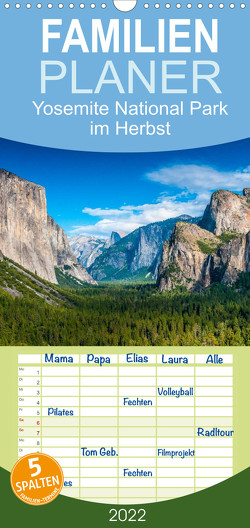 Familienplaner Yosemite National Park im Herbst (Wandkalender 2022 , 21 cm x 45 cm, hoch) von Schepp,  Michael