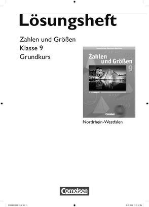 Zahlen und Größen – Kernlehrpläne Gesamtschule Nordrhein-Westfalen – 9. Schuljahr – Grundkurs von Heyder,  Ludwig