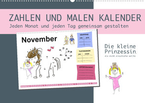 Zahlen und Malen Kalender mit der kleinen Prinzessin (Wandkalender 2023 DIN A2 quer) von dmr, steckandose