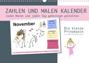 Zahlen und Malen Kalender mit der kleinen Prinzessin (Wandkalender 2023 DIN A3 quer) von dmr, steckandose