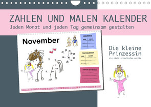Zahlen und Malen Kalender mit der kleinen Prinzessin (Wandkalender 2023 DIN A4 quer) von dmr, steckandose