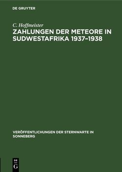 Zahlungen der Meteore in Sudwestafrika 1937–1938 von Hoffmeister,  C.