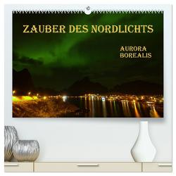 Zauber des Nordlichts – Aurora borealis (hochwertiger Premium Wandkalender 2024 DIN A2 quer), Kunstdruck in Hochglanz von GUGIGEI,  GUGIGEI