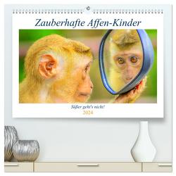 Zauberhafte Affenkinder. Süßer geht´s nicht! (hochwertiger Premium Wandkalender 2024 DIN A2 quer), Kunstdruck in Hochglanz von Hurley,  Rose