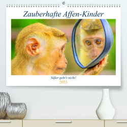 Zauberhafte Affenkinder. Süßer geht´s nicht! (Premium, hochwertiger DIN A2 Wandkalender 2023, Kunstdruck in Hochglanz) von Hurley,  Rose