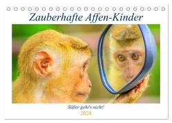 Zauberhafte Affenkinder. Süßer geht´s nicht! (Tischkalender 2024 DIN A5 quer), CALVENDO Monatskalender von Hurley,  Rose