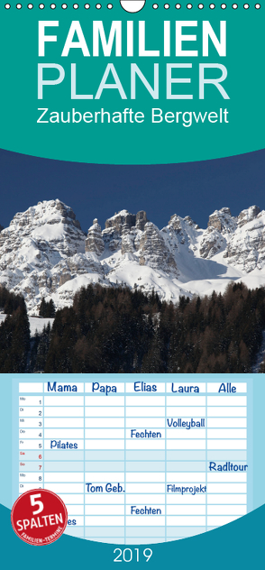 Zauberhafte Bergwelt – Familienplaner hoch (Wandkalender 2019 , 21 cm x 45 cm, hoch) von Deter,  Thomas