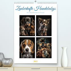 Zauberhafte Hundebabys (hochwertiger Premium Wandkalender 2024 DIN A2 hoch), Kunstdruck in Hochglanz von Gierok-Latniak,  Steffen