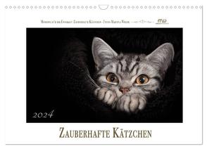 Zauberhafte Kätzchen (Wandkalender 2024 DIN A3 quer), CALVENDO Monatskalender von Wrede,  Martina