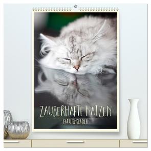 Zauberhafte Katzen – Familienplaner (hochwertiger Premium Wandkalender 2024 DIN A2 hoch), Kunstdruck in Hochglanz von Viola,  Melanie