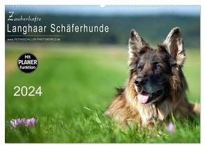 Zauberhafte Langhaar Schäferhunde (Wandkalender 2024 DIN A2 quer), CALVENDO Monatskalender von Schiller,  Petra
