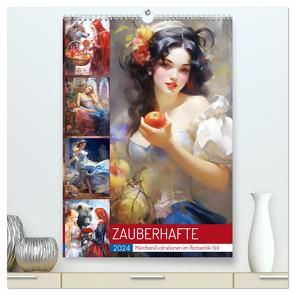 Zauberhafte Märchenillustrationen im Romantik-Stil (hochwertiger Premium Wandkalender 2024 DIN A2 hoch), Kunstdruck in Hochglanz von Hurley,  Rose