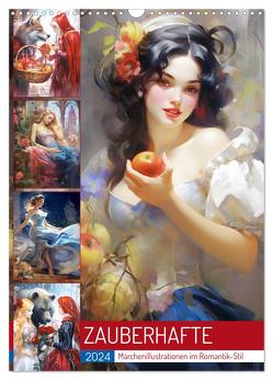 Zauberhafte Märchenillustrationen im Romantik-Stil (Wandkalender 2024 DIN A3 hoch), CALVENDO Monatskalender von Hurley,  Rose