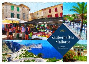Zauberhaftes Mallorca – Gemalte Eindrücke der Insel (Wandkalender 2024 DIN A2 quer), CALVENDO Monatskalender von Frost,  Anja