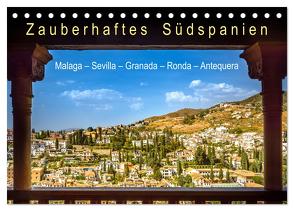 Zauberhaftes Südspanien: Malaga – Sevilla – Granada – Ronda – Antequera (Tischkalender 2024 DIN A5 quer), CALVENDO Monatskalender von U-DO,  U-DO