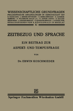 Zeitbezug und Sprache von Koschmieder,  Erwin