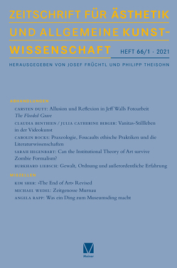 Zeitschrift für Ästhetik und Allgemeine Kunstwissenschaft 66/1 von Benthien,  Claudia, Früchtl,  Josef, Theisohn,  Philipp