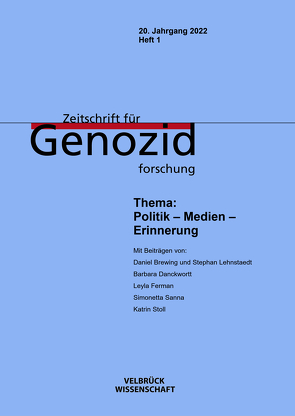 Zeitschrift für Genozidforschung. 20. Jg. 2022, Heft 1 von Dabag,  Mihran, Platt,  Kristin