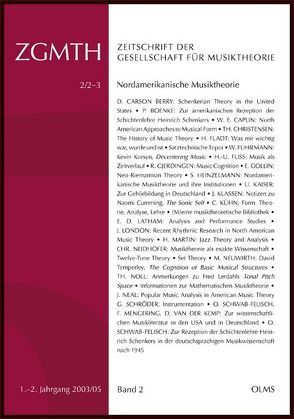 ZGMTH – Zeitschrift der Gesellschaft für Musiktheorie von Schwab-Felisch,  Oliver