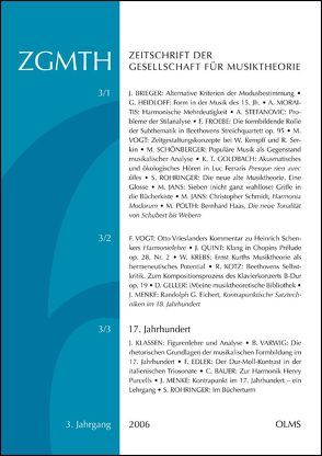 ZGMTH – Zeitschrift der Gesellschaft für Musiktheorie von Holtmeier,  Ludwig, Rohringer,  Stefan, Schwab-Felisch,  Oliver