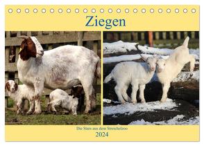 Ziegen – Die Stars aus dem Streichelzoo (Tischkalender 2024 DIN A5 quer), CALVENDO Monatskalender von Klatt,  Arno