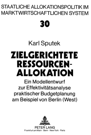 Zielgerichtete Ressourcenallokation von Sputek,  Karl