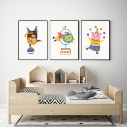 Zirkustiere-Poster-Set für Kinder