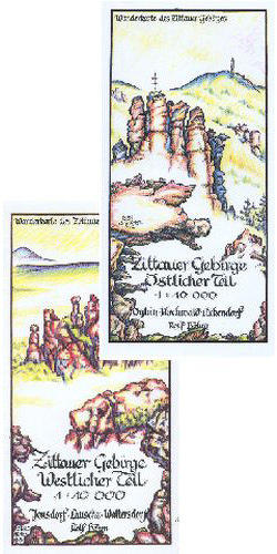 Zittauer Gebirge – Östl. und Westlicher Teil (Kartensatz mit 2 Karten) von Böhm,  Rolf