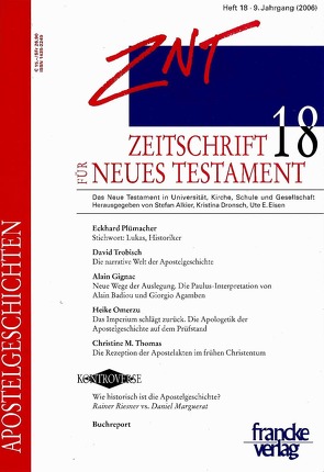 ZNT – Zeitschrift für Neues Testament 18. Jahrgang (2015), Heft 36