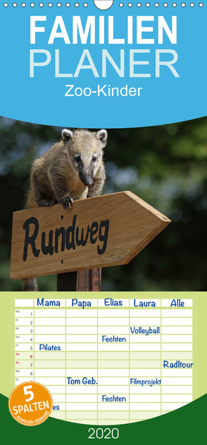 Zoo-Kinder – Familienplaner hoch (Wandkalender 2020 , 21 cm x 45 cm, hoch) von Pferdografen.de