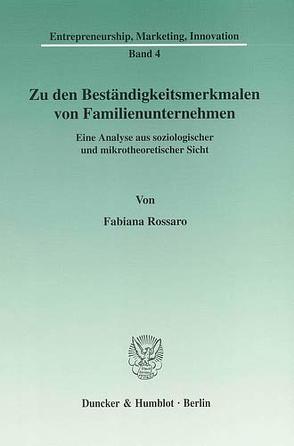 Zu den Beständigkeitsmerkmalen von Familienunternehmen. von Rossaro,  Fabiana