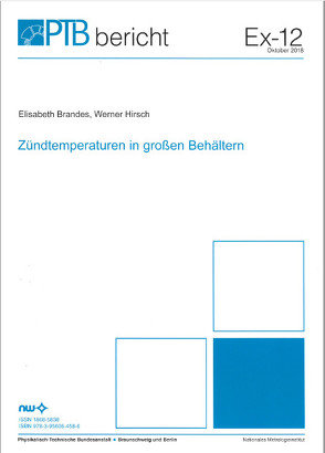 Zündtemperaturen in großen Behältern von Brandes,  Elisabeth, Hirsch,  Werner