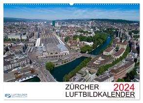Zürcher Luftbildkalender 2024 (Wandkalender 2024 DIN A2 quer), CALVENDO Monatskalender von Rühle & Roman Schellenberg,  Luftbilderschweiz.ch,  André