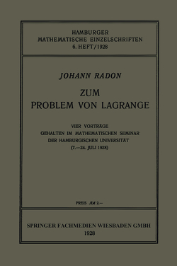 Zum Problem von Lagrange von Radon,  Johann