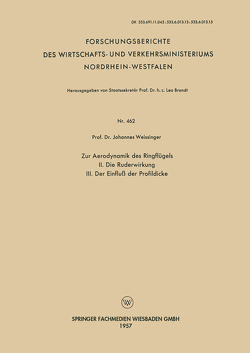 Zur Aerodynamik des Ringflügels von Weissinger,  Johannes