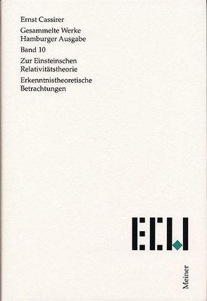 Zur Einsteinschen Relativitätstheorie von Cassirer,  Ernst, Recki,  Birgit, Schmücker,  Reinold