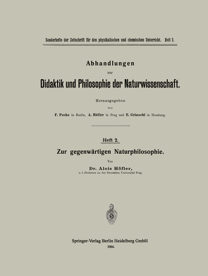 Zur gegenwärtigen Naturphilosophie von Höfler,  Alois