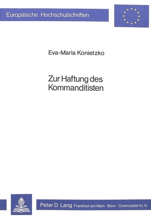 Zur Haftung des Kommanditisten von Gersch-Konietzko,  Eva-Maria