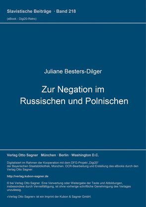 Zur Negation im Russischen und Polnischen von Besters-Dilger,  Juliane