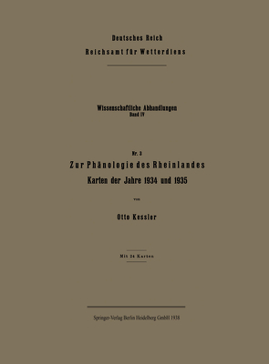 Zur Phänologie des Rheinlandes von Kessler,  Otto Wilhelm