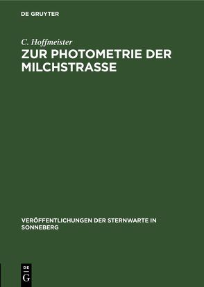Zur Photometrie der Milchstraße von Hoffmeister,  C.
