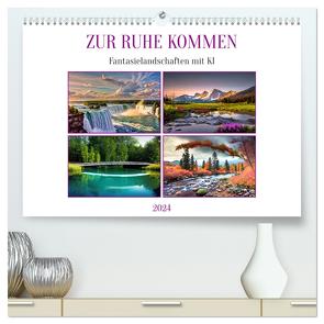 Zur Ruhe kommen Fantasiereisen mit KI (hochwertiger Premium Wandkalender 2024 DIN A2 quer), Kunstdruck in Hochglanz von Marten,  Martina