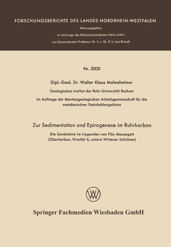 Zur Sedimentation und Epirogenese im Ruhrkarbon von Malmsheimer,  Walter Klaus